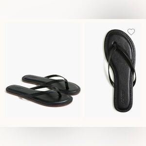 J. Crew Black Vegan Leather Flip Flops